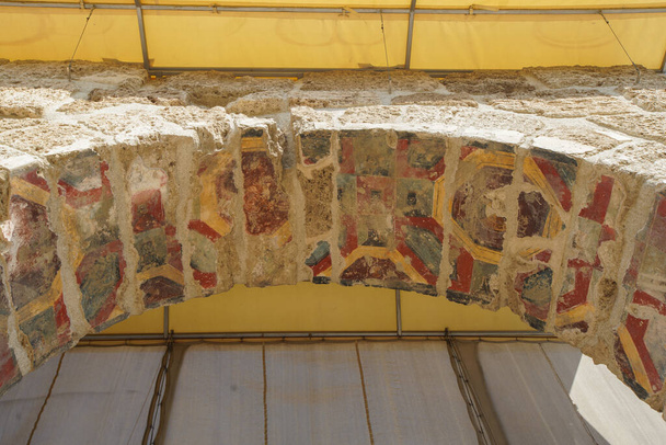 Geschilderde muur in Laodicea op de Lycus Ancient City in Denizli City, Turkiye - Foto, afbeelding