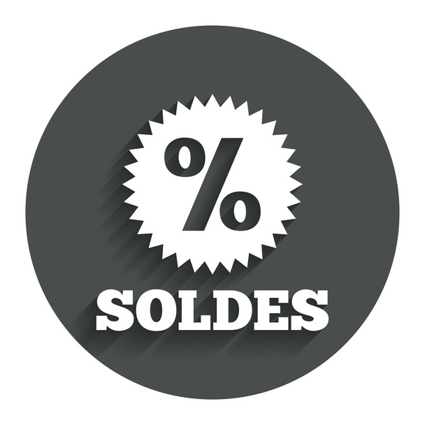 Soldes - Sale in French icon. - Vetor, Imagem