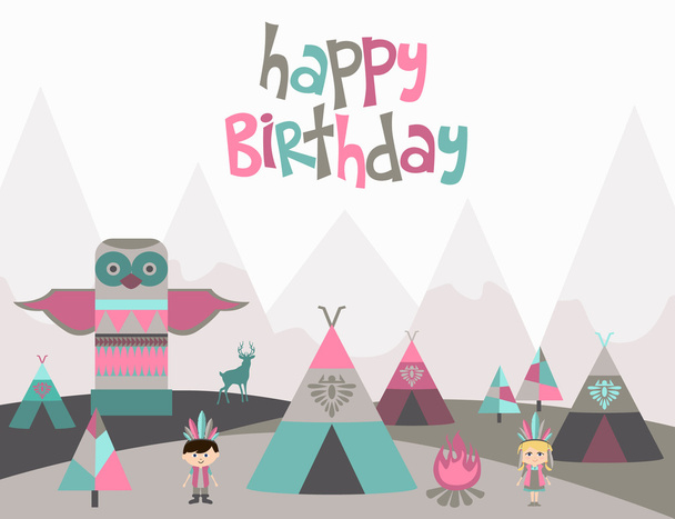 Happy birthday card - Vektor, Bild