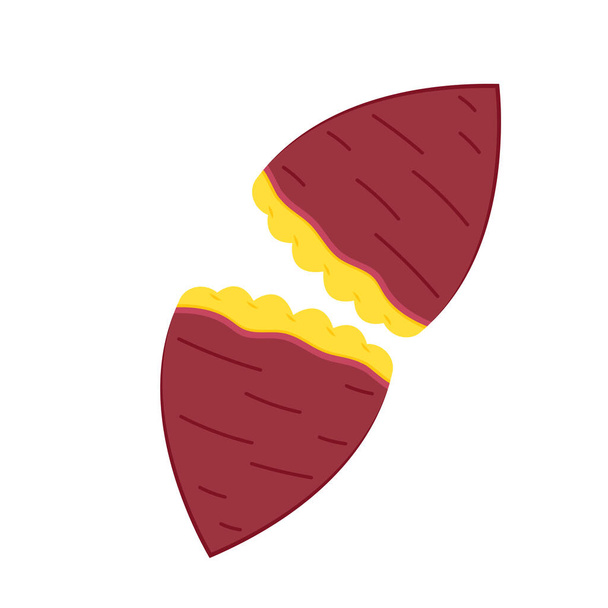 Roasted sweet potato. Roasted sweet potato logo design. Japanese Sweet potato. - Vektor, obrázek