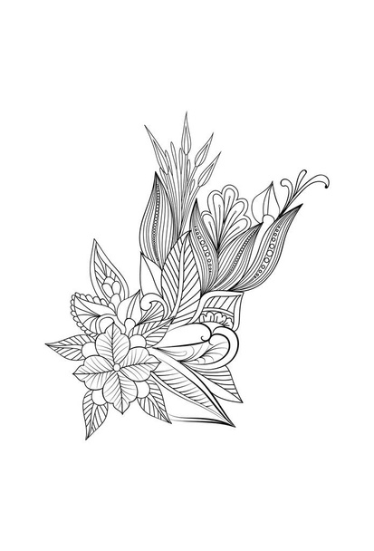  floral mandala. vector illustration. round ornament. - ベクター画像