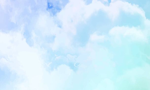 Mavi beyaz suluboya arka plan bulutları - Vektör, Görsel