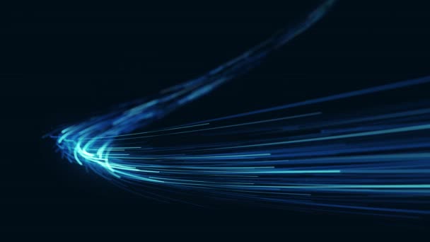 Abstract Light Fiber Strings Flowing Background/ 4k animation of an abstract slow motion wallpaper technology background with flowing powerful speed stroke patterns and depth of field - Footage, Video