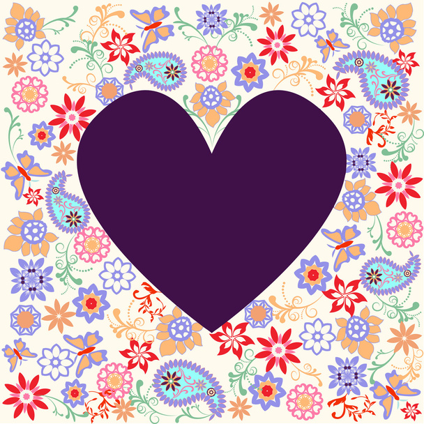 Vector background with Butterfly and Flower - Illustration - Vetor, Imagem