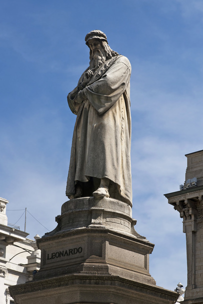 Statue of Leonardo Da Vinci in Milan - Photo, Image