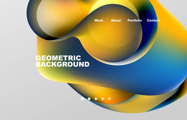 Abstract liquid background for your landing page design. Web page for website or mobile app wallpaper - Vecteur, image