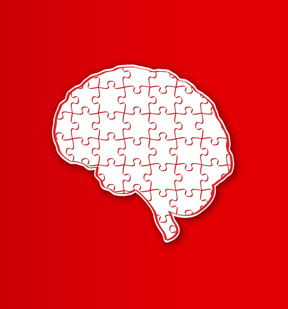 human puzzle brain - Vector, Image