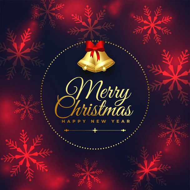bright merry christmas event card in snowflake concept background  vector - Вектор, зображення