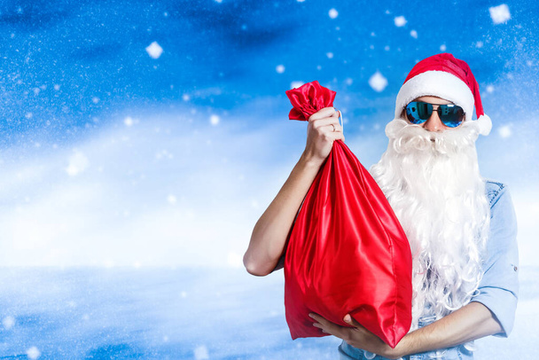 Cool funny playful santa, party. - Photo, Image