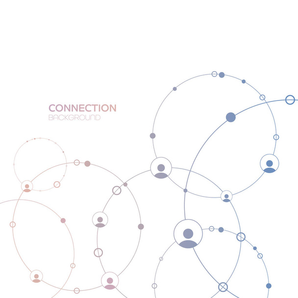 Network background. Connections with points, lines, and people icons. Vector illustration - ベクター画像