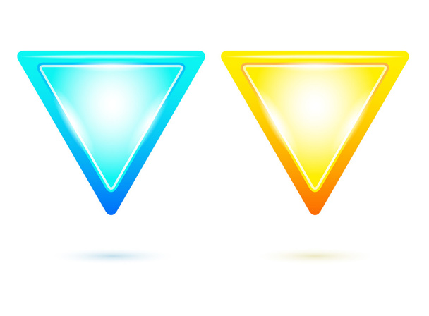 Karte-Zeiger-Dreieck-gelb-blau - Vektor, Bild