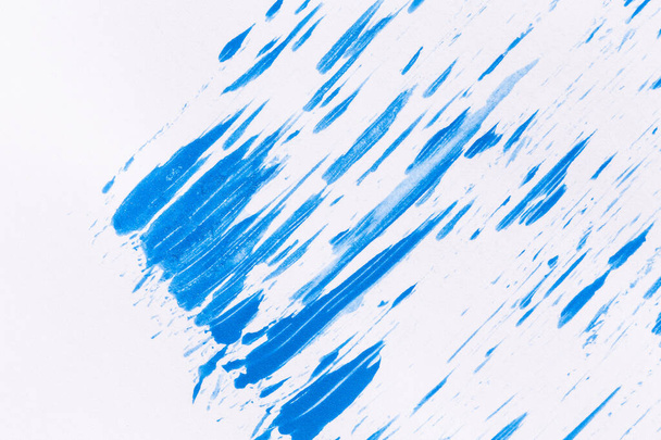 acrylic paint texture background blue color on white paper. Brush stroke. Hand made - Valokuva, kuva