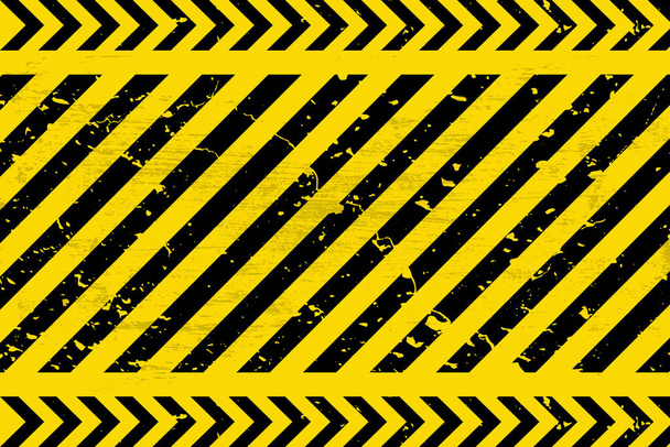Černá žlutá pruhová zeď. Varování před průmyslovými pruhy. Žluté černé diagonální pruhy. Prázdné varovné znamení. Šablona. Vektorová ilustrace EPS10. - Vektor, obrázek