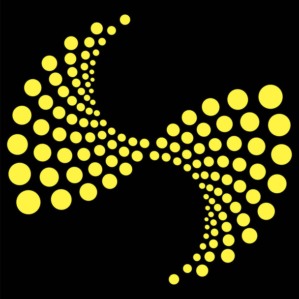 Yellow Circle Dotted Icon Isolated on Black Background. - Photo, Image