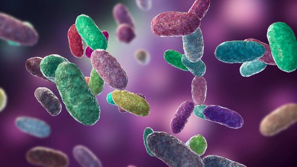 Baktériumok Aggregatibacter, 3D illusztráció. Aggregatibacter aphrophilus és A. actinomycetemcomitans, Gram-negatív baktériumok, része a normál növény a száj és a torok, is okozhat endocarditis - Fotó, kép