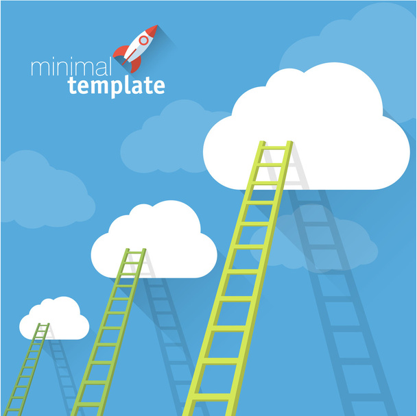 Ladders to clouds. Vector minimalistic design - Vector, Image