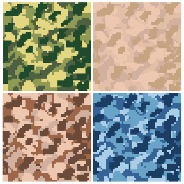 Naadloze digitale terrein camouflage patroon - Vector, afbeelding