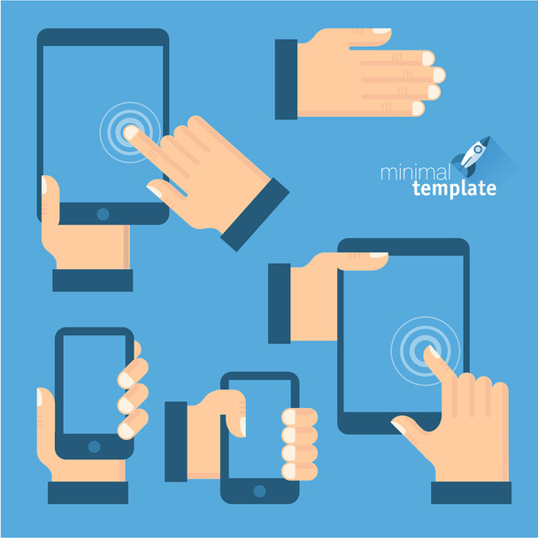 Tablets and gadgets with touch-screen - Vector, Image