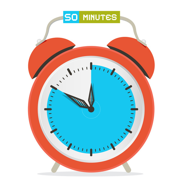 50 - Fifty Minutes Stop Watch - Alarm Clock Vector Illustration  - Vector, Image
