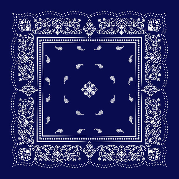 Handgetekend modern kasjmier paisley bandana print patroon - Vector, afbeelding
