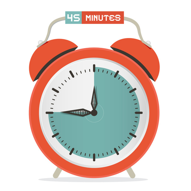Cuarenta y cinco minutos Stop Watch - Reloj despertador Vector Ilustración
  - Vector, Imagen