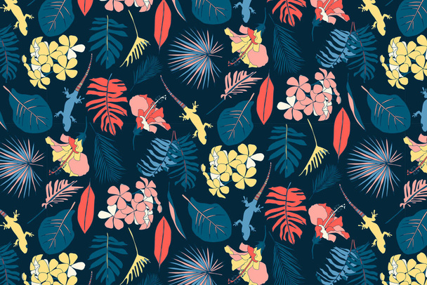hand drawn summer tropical pattern vector design illustration - Vektor, Bild
