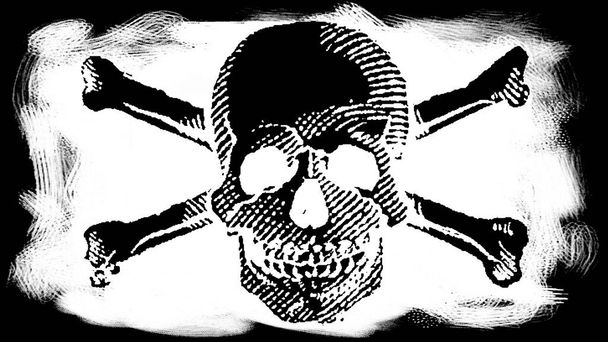  Jolly Roger illustration,  the skull and crossbones symbol  - Foto, Bild