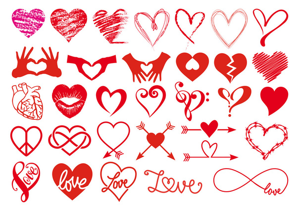 Heart designs, vector set - Vector, Image