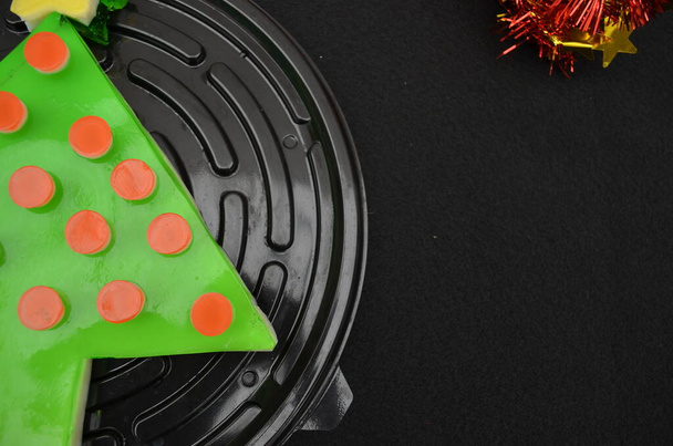 Pretty Christmas jelly in the shape of a pine tree - Photo, Image