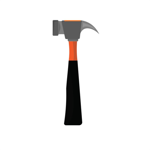 dessin animé orange construction marteau vecteur - Vecteur, image
