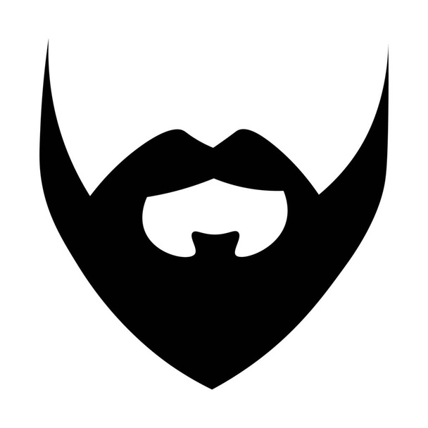 Black mustache and beard on white background - ベクター画像