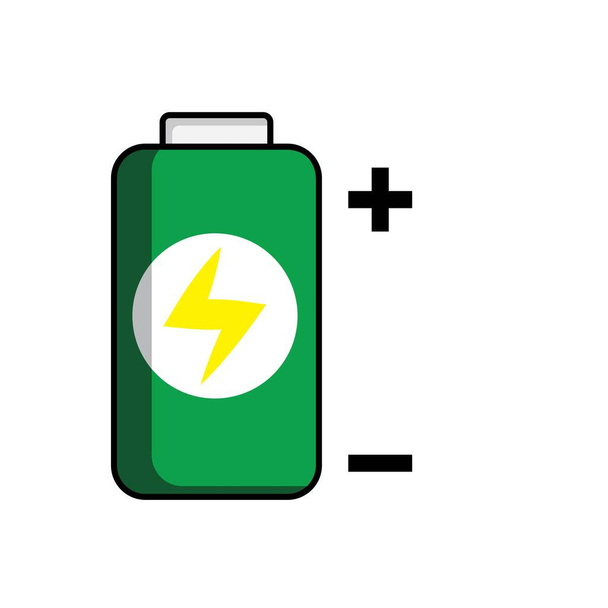 batterij gezondheid pictogram logo plus minus illustratie - Vector, afbeelding