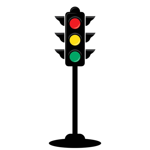 red yellow green traffic light zebra cross vector illustration - Vektor, Bild