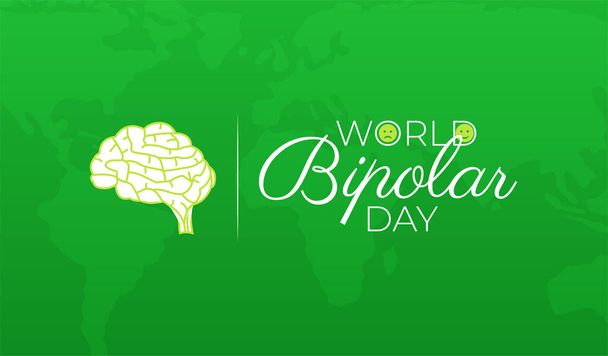 Иллюстрация к Всемирному биполярному дню с Эмодзи или Смайли - Вектор,изображение