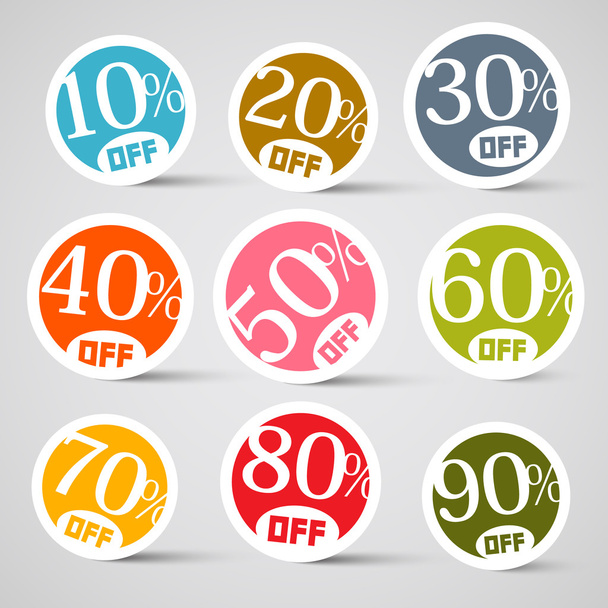 Colorful Circle Sale Vector Tags - Vector, Image