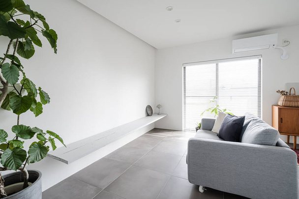 Eenvoudige moderne stijl woonkamer met witte toon - Foto, afbeelding