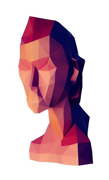 polygonální portrét ženské hlavy - Fotografie, Obrázek