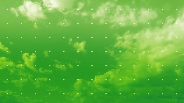 Graphics with clouds on green background - Footage, Video