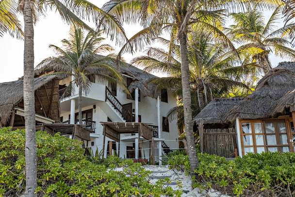 Traditional beach villa in Mexican Tulum, luxury beach house by the sea, Mexico - Photo, image