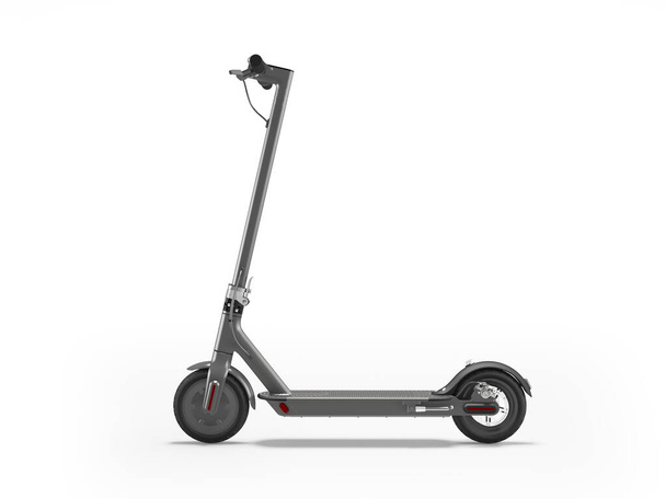 3D illustration of modern electric scooter for walking on white background with shadow - Photo, Image