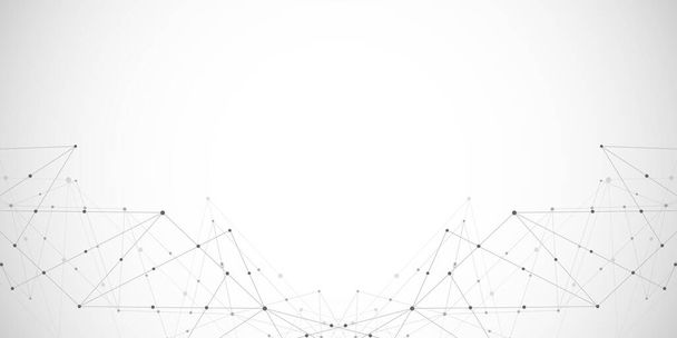 Fondo polivinílico bajo abstracto con la conexión de los puntos y líneas. Concepto de redes, conexión a Internet y comunicación global. - Foto, imagen