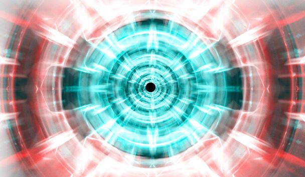 Neon radiale spirale anticipo tunnel effetto meta-cosmico tech senso di sfondo - Foto, immagini