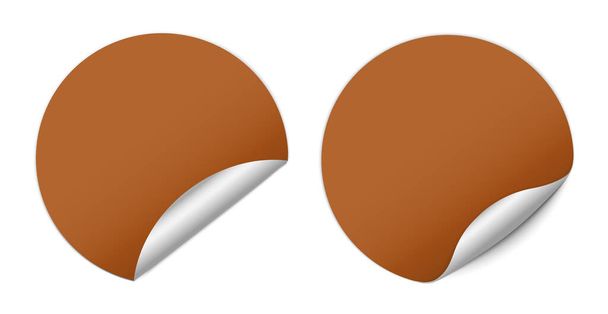 ensemble de bannières autocollantes rondes brunes - élément de conception vectorielle - Vecteur, image