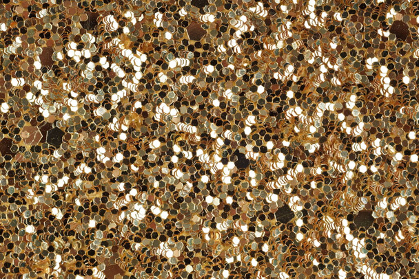 paillettes d'or close-up modèle texture de Noël - Photo, image