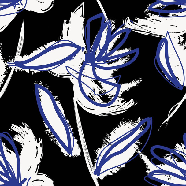Květinové tahy štětcem hladký vzor design pro módní textil, grafiku, zázemí a řemesla - Vektor, obrázek