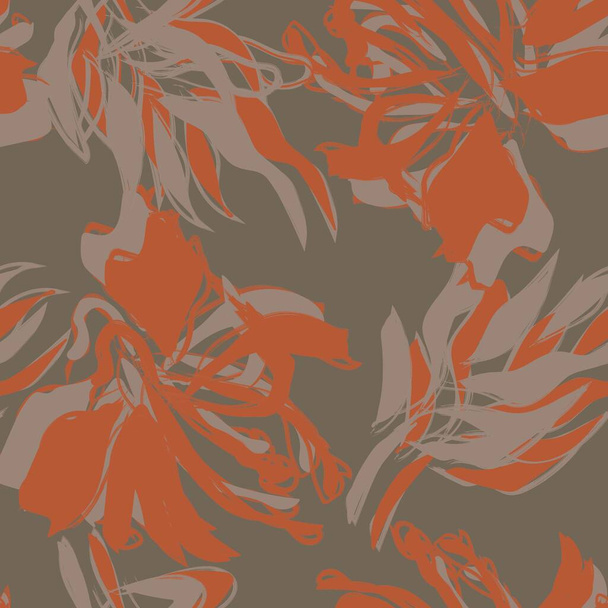 Floral brush strokes seamless pattern design for fashion textiles, graphics, backgrounds and crafts - Vecteur, image