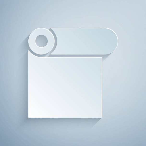 Paper cut Roll of paper icon isolated on grey background. Paper art style. Vector. - Vector, Image