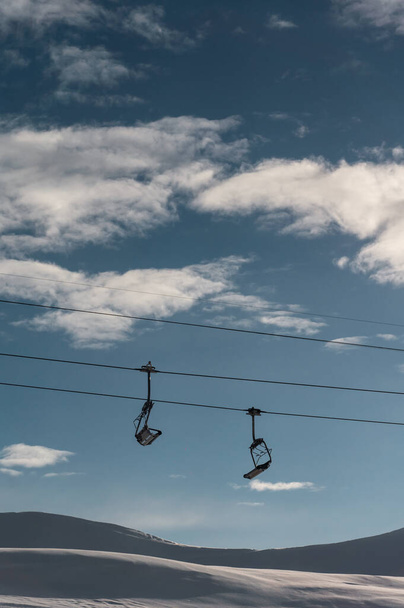 rope cableway at winter hill, travel scene - Photo, Image