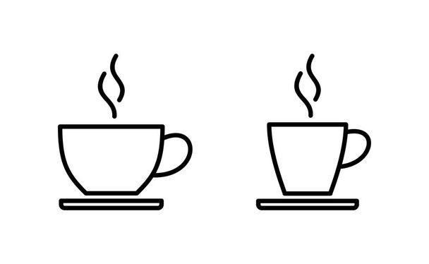 вектор значка чашки кофе для веб и мобильного приложения. чашка кофе знак и символ - Вектор,изображение