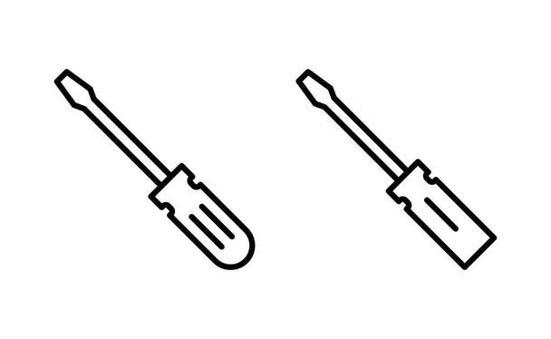 Wektor ikony śrubokręta dla aplikacji internetowych i mobilnych. znak narzędzi i symbol - Wektor, obraz